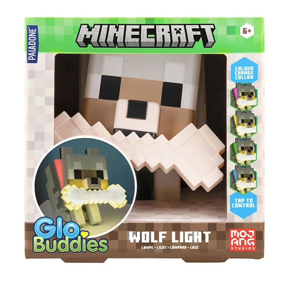 Lámpara Minecraft Lobo GloBuddies – Luz Nocturna con Cambio de Color