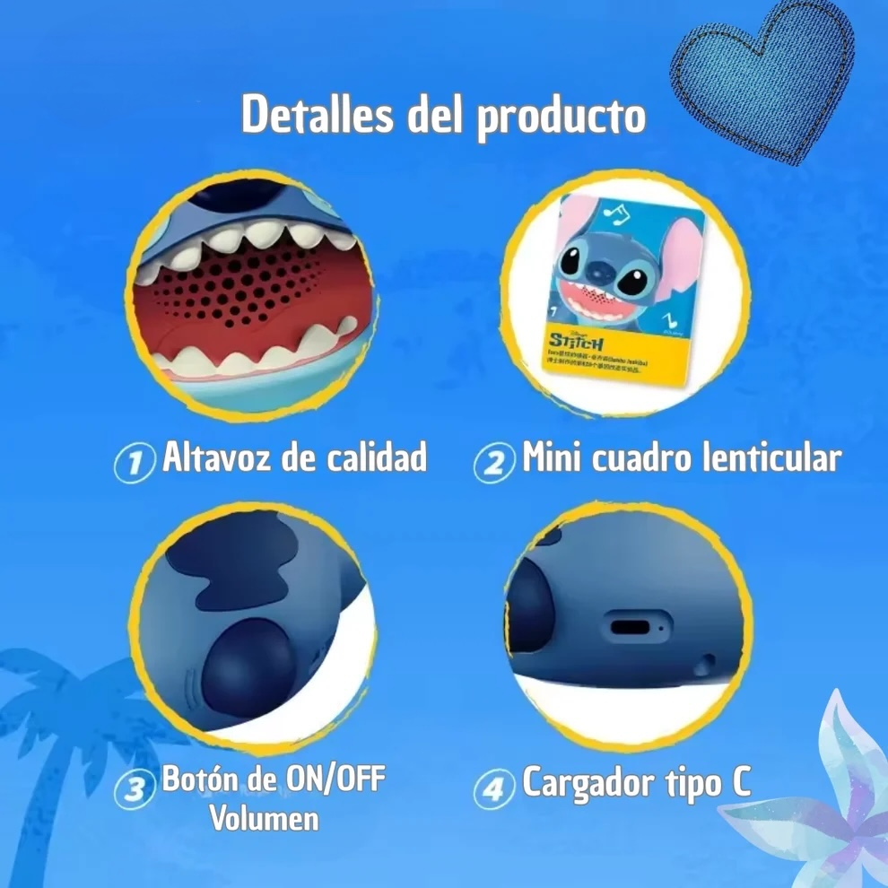 Parlante Bluetooth Portátil Stitch
